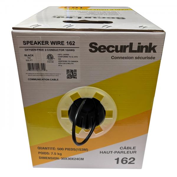 500 ft. 16AWG Speaker Wire - 2 Conductor - CMR/FT4 Fire Rated - Black